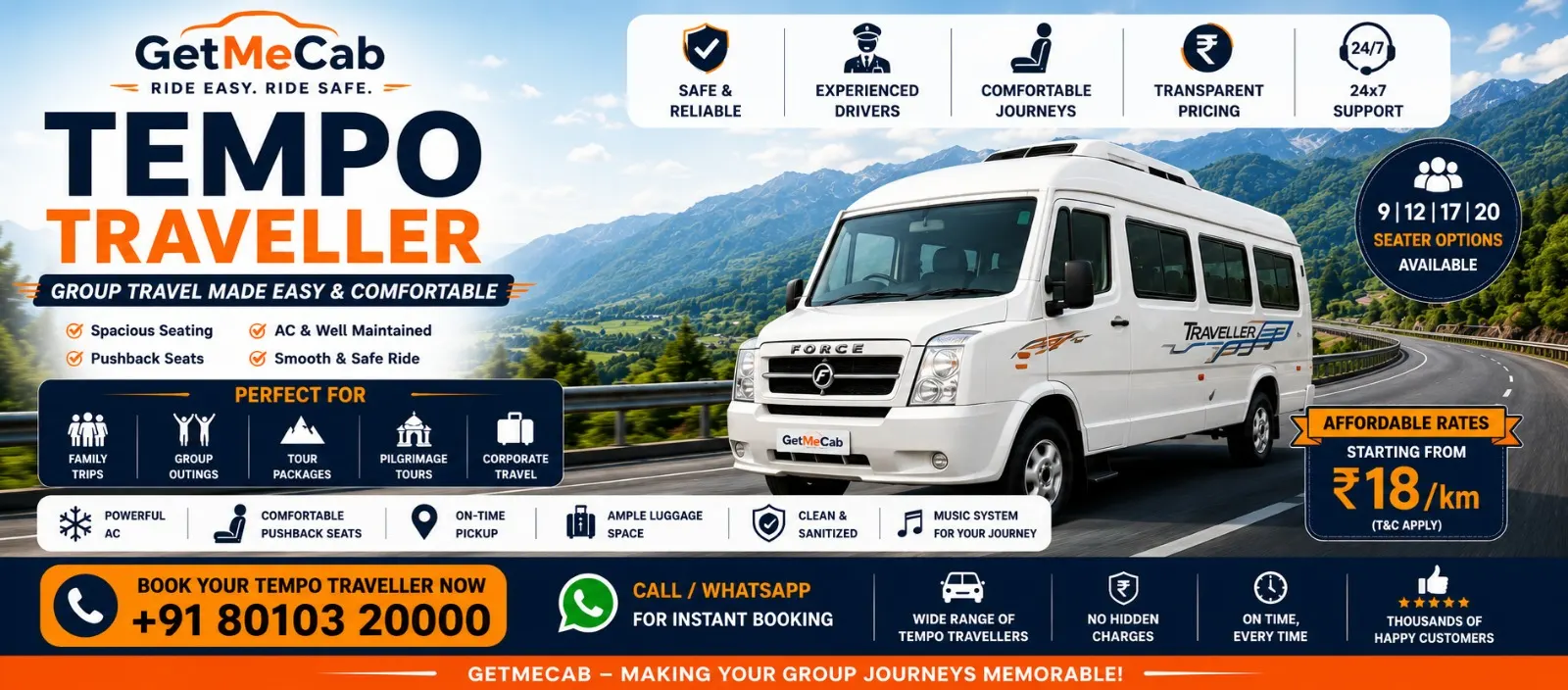 Tempo Traveller Chandigarh to Palghar Round Way