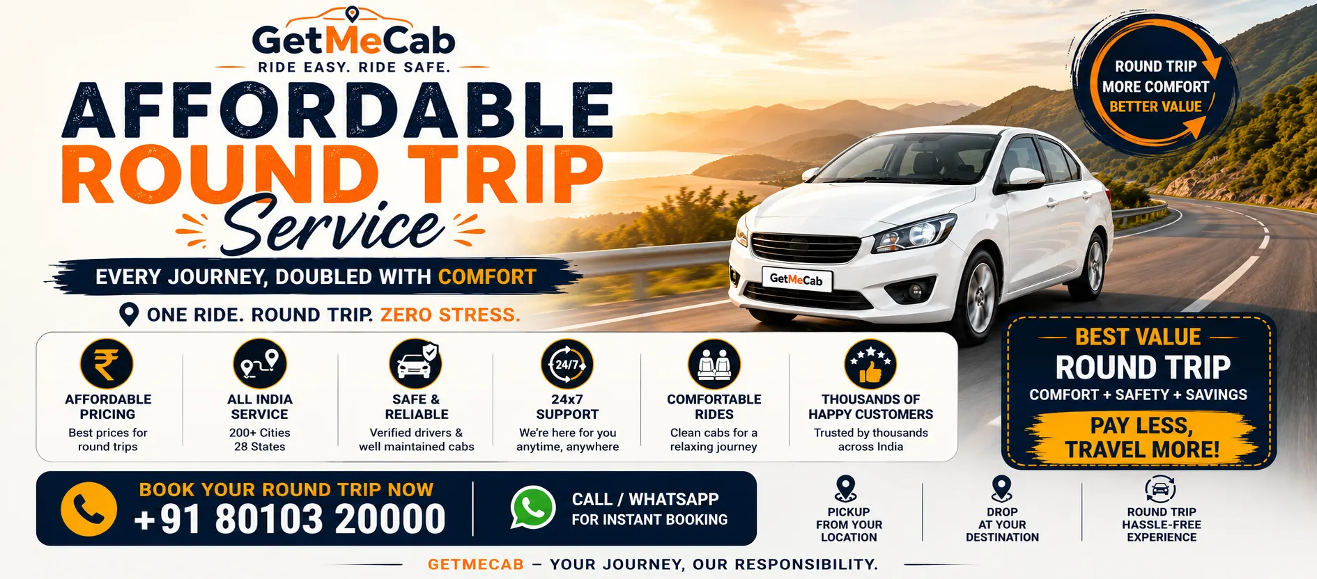 Affordable Round Way Chandigarh to Palghar Cab Service