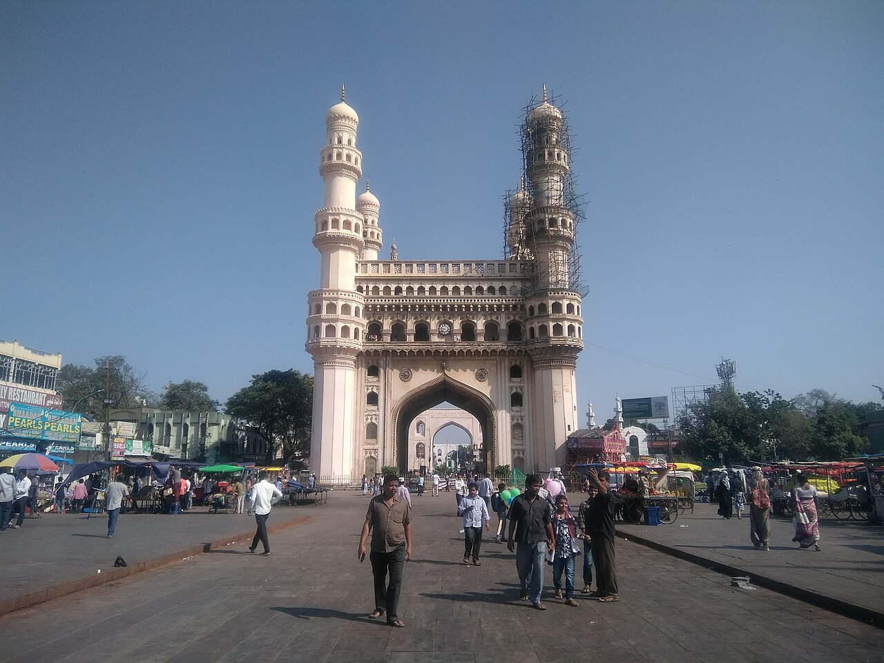Charminar and surrounding Hyderabad streets