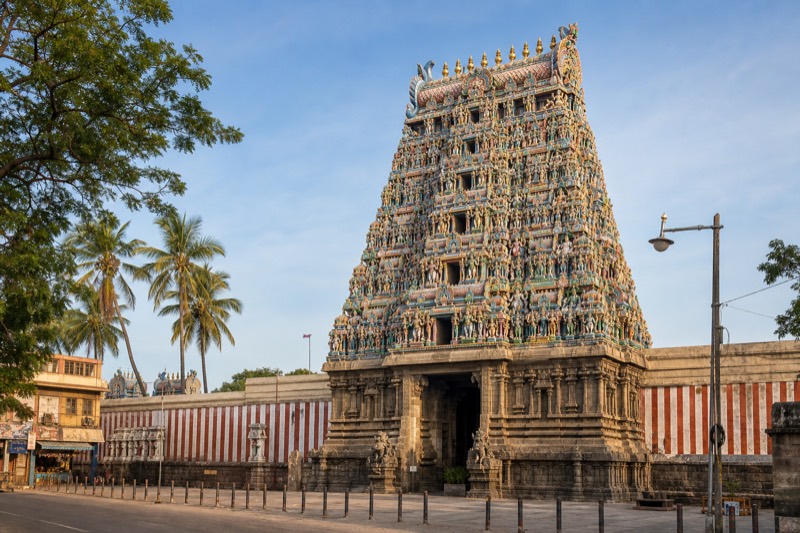 Editorial view of the Kapaleeshwarar Temple gopuram in Mylapore, Chennai