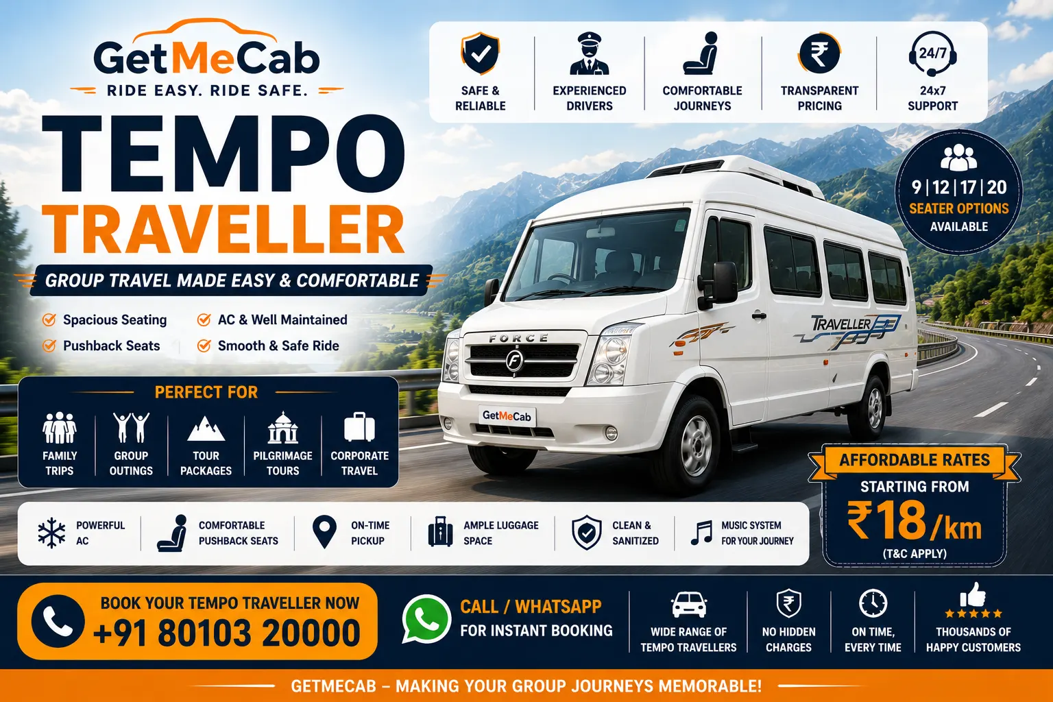 Tempo Traveller Mathura to Haridwar Round Way